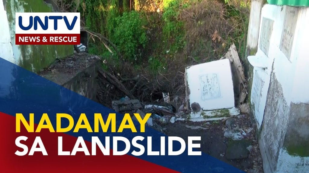 Ilang puntod sa sementeryo sa Talisay, Batangas, nasira ng landslide sa kasagsagan ni ‘Kristine’