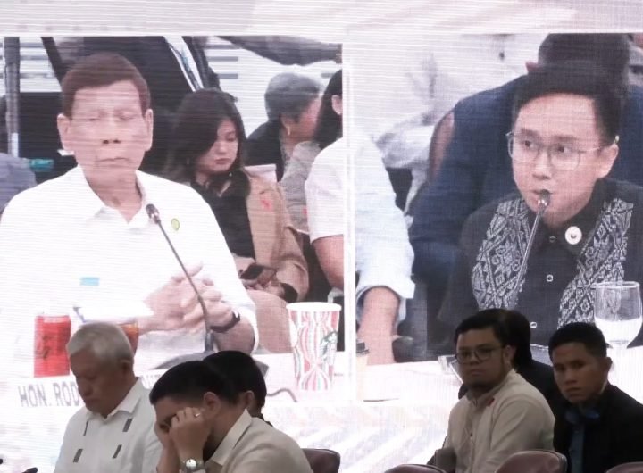 Kabataan party-list Rep. Raoul Manuel interrogates former Pres. Rodrigo Duterte about the money rewarded to police who killed suspects in the war on d