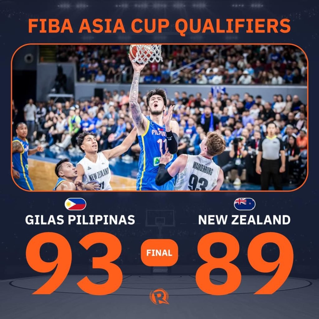 Kai Sotto flirts with a triple-double as Gilas Pilipinas beats New Zealand for the first time, 93-89, to stay undefeated in the FIBA Asia Cup Qualifie