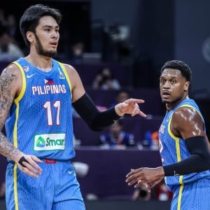 Gilas Pilipinas center Kai Sotto during the Fiba Asia Cup 2025 Qualifiers game against Hong Kong at Mall of Asia Arena