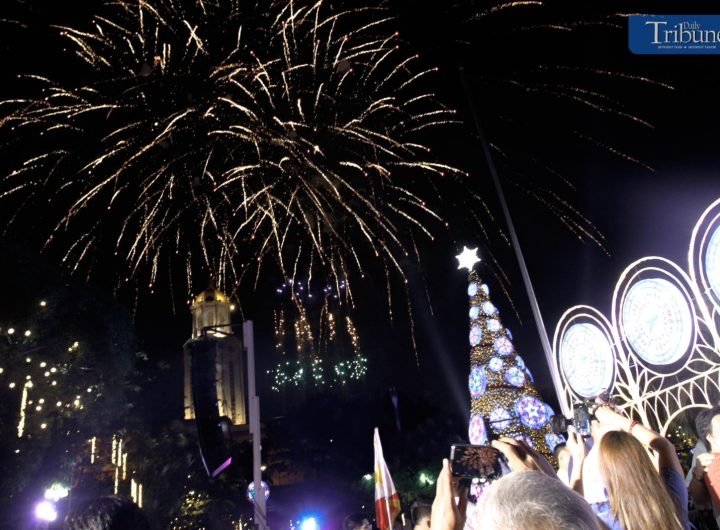 LOOK: The City of Manila welcomes the holiday season with a glow up, lighting their Christmas tree beside Liwasang Bonifacio with traditional festive