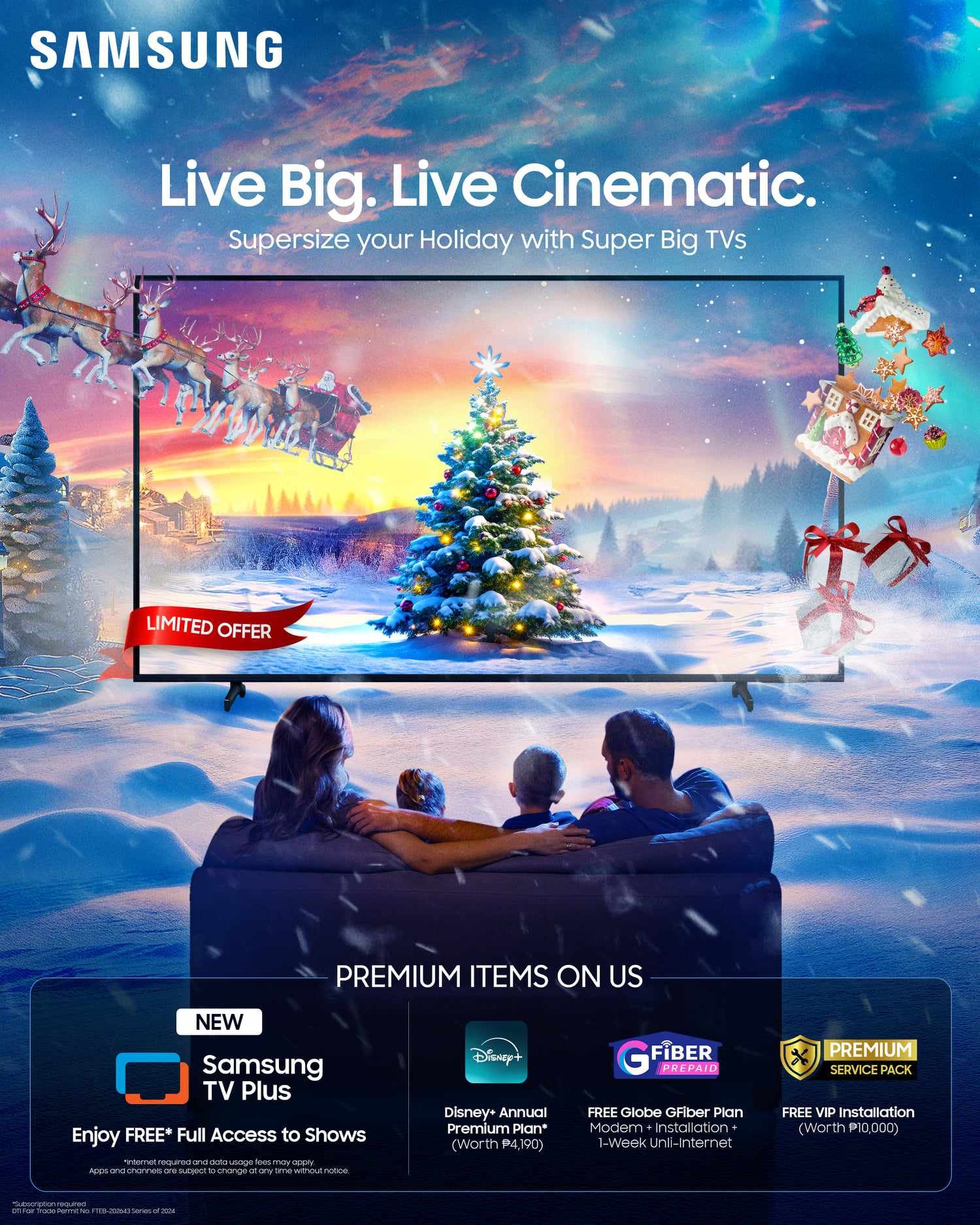 Live Cinematic This Holiday Season with Samsung Super Big TVs and the all-new Samsung TV Plus