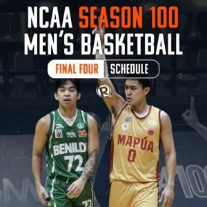 Mapua, Saint Benilde, San Beda, and Lyceum duke it out in the Final Four as the 100th season of the NCAA heads into its homestretch. Check the schedul