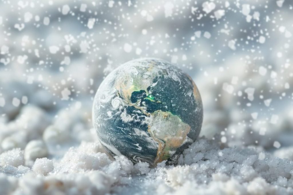 Earth in Snow Ice Age