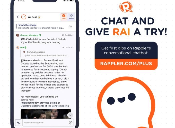 Meet Rai, a chatbot that’s reliable, fast, and vetted by Rappler journalists.