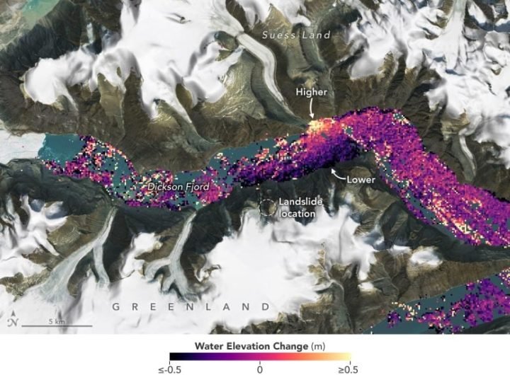 Greenland Dickson Fjord SWOT Tsunami Data Visualization