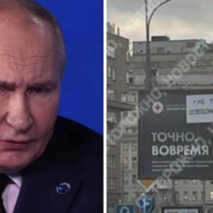 Putin branded a 'b****' by Moscow man with bizarre banner | World | News