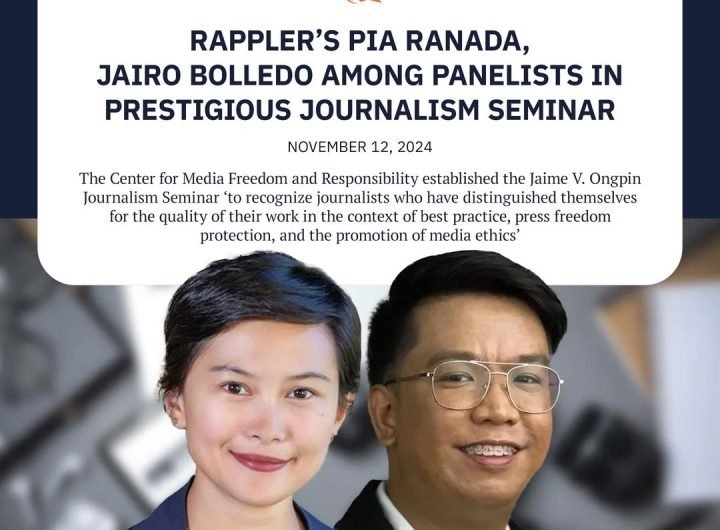 Rappler’s community lead Pia Ranada and multimedia reporter Jairo Bolledo have been chosen to be part of the prestigious Jaime V. Ongpin Journalism Se