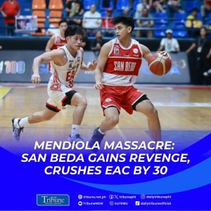 San Beda University played with fire in its eyes as it crushed hapless Emilio Aguinaldo College by 30, 89-59, in Season 100 National Collegiate Athlet