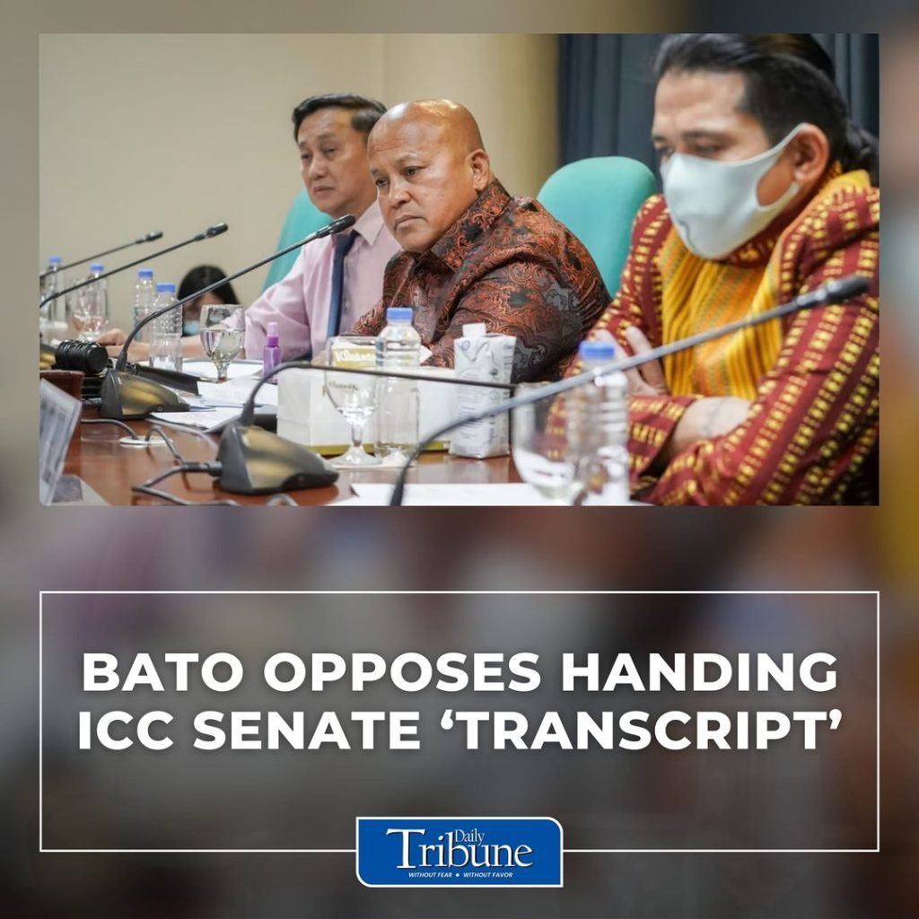 Senator Ronald “Bato” dela Rosa on Tuesday said he would oppose the submission of a transcript of the Senate’s inquiry into the Duterte administration