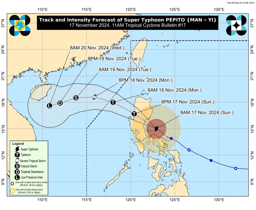 Signal No. 5 over eastern Polillo Islands as Pepito maintains strength