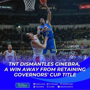 TNT inched closer to the Philippine Basketball Association Governors' Cup crown after dismantling Barangay Ginebra San Miguel, 99-72, in Game 5 of the