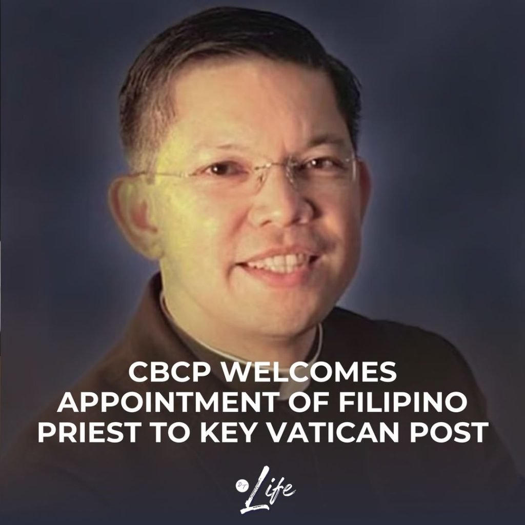 The Catholic Bishops' Conference of the Philippines (CBCP) welcomed the appointment of Msgr. Erwin Jose Balagapo to a key role in the Vatican.