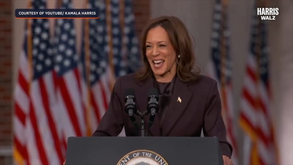 US Vice President Kamala Harris delivers a concession speech to the nation on Wednesday, November 6, after a whirlwind campaign that failed to stop Re