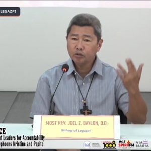 WATCH: In a press conference on Monday, November 25, about environmental problems in Albay, Legazpi Bishop Joel Baylon criticizes “human misuse and ab