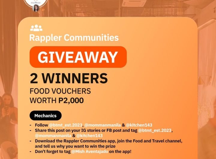 We're giving away 2 more gift certificates worth P2000 exclusively on the Rappler Communities app!