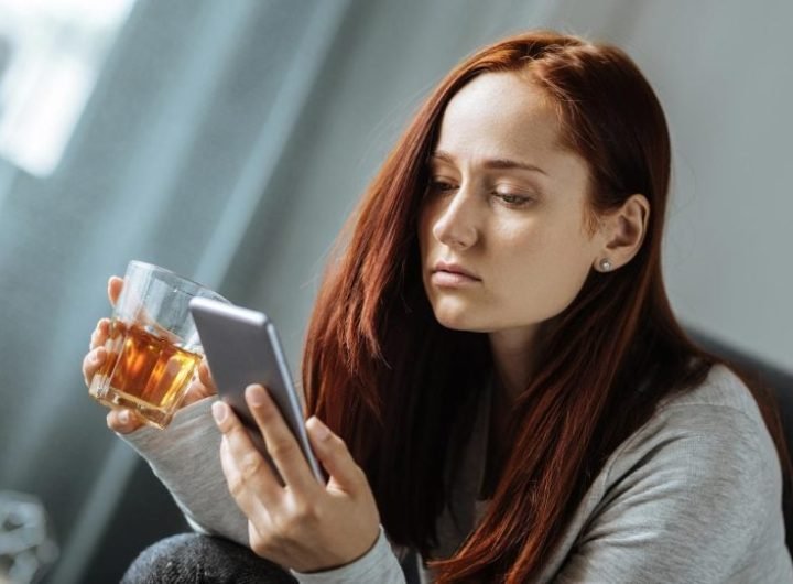 Woman Alcohol Smartphone