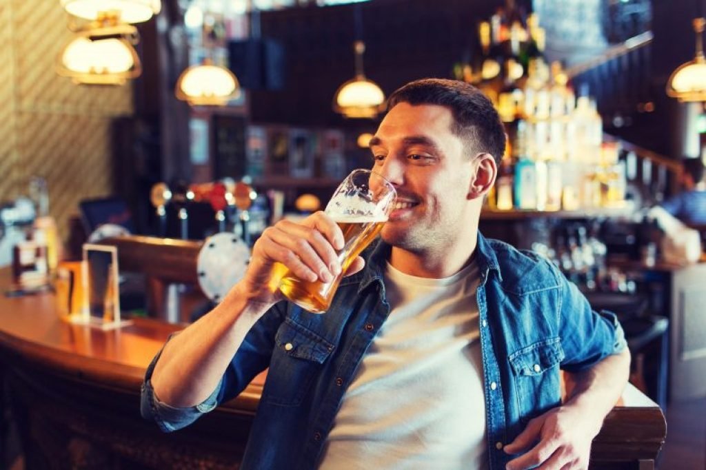 Man Happy Drinking Beer