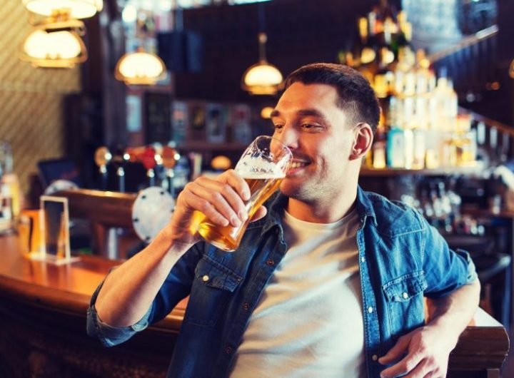 Man Happy Drinking Beer