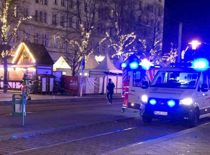 A car has driven into a group of people at a Christmas market in Germany