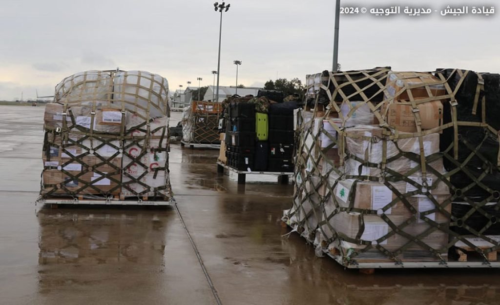 Arrival of an Italian Plane Carrying Medical and Humanitarian Supplies Provided as a donation from the Italian Authorities and the Technical Military Committee for Lebanon