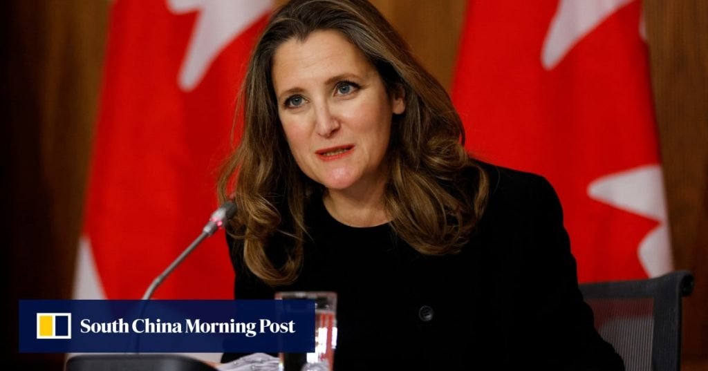 Canada Finance Minister Freeland resigns as PM Trudeau deals with declining popularity