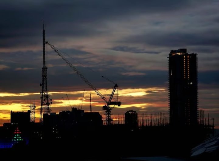 Colorful sunset over Quezon City