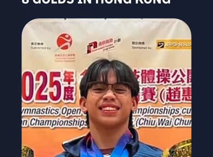 Eldrew Yulo wins eight gold medals at the Chiu Wai Chung Cup junior division in Hong Kong contributing to the Philippines’ 25-gold sweep.