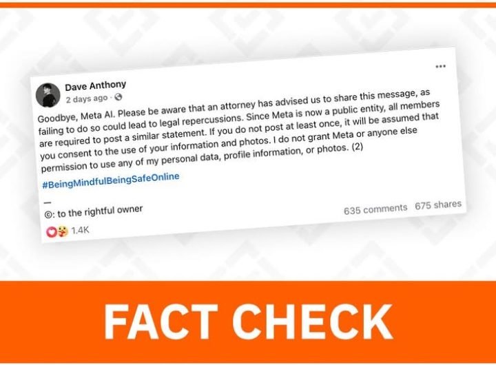 FACT CHECK: ‘Goodbye Meta AI’ notice won’t protect users’ Facebook data | #FactsFirstPH