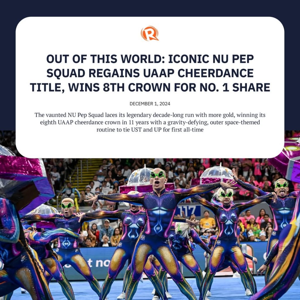 For the eighth time in UAAP history, the legendary NU Pep Squad captured the coveted Cheerdance Championship with a breathtaking outer space theme thi