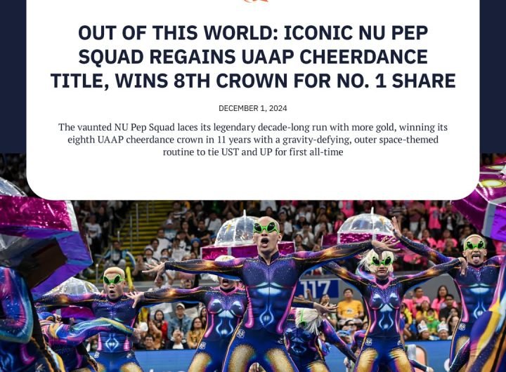 For the eighth time in UAAP history, the legendary NU Pep Squad captured the coveted Cheerdance Championship with a breathtaking outer space theme thi