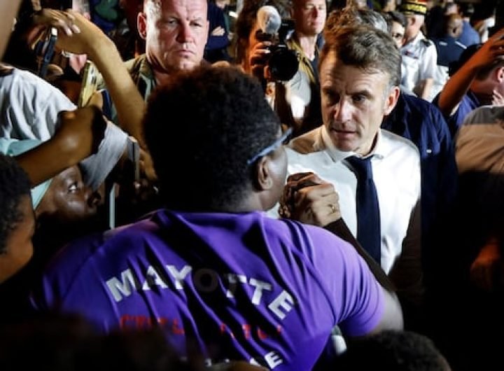 French President Macron in angry exchange with frustrated residents in cyclone-hit Mayotte