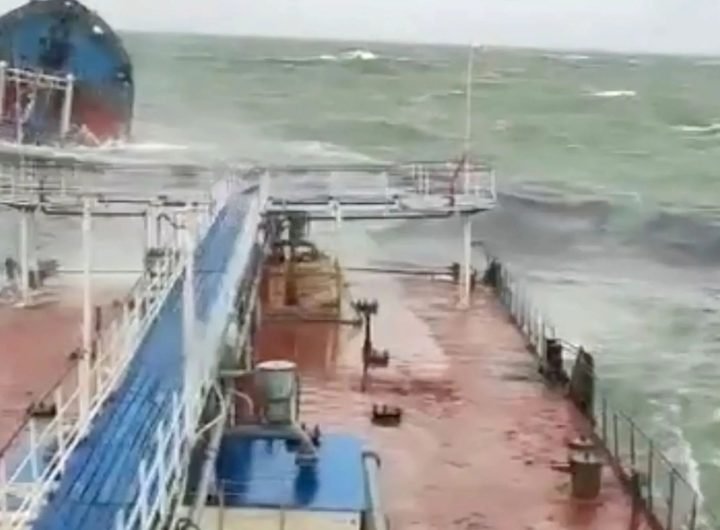 Humiliation for Putin as Russian oil tanker splits in two killing at least one sailor & 2nd ship is damaged in Black Sea