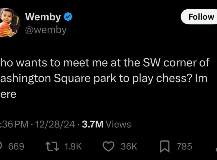 LOOK: San Antonio Spurs star Victor Wembanyama poses with New Yorkers at Washington Square Park on Saturday afternoon after inviting his followers on