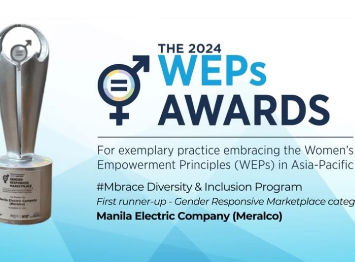 Manila Electric Company (Meralco), led by Manuel V. Pangilinan, was named first runner-up in the Gender-Responsive Marketplace category at the 2024 Wo