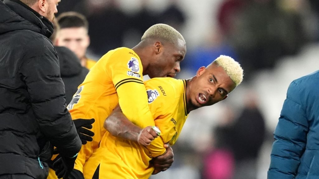 Mario Lemina was dragged away at full time following a scuffle