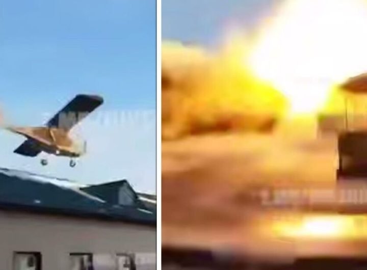 Moment fireball erupts in Russian city after drone attack | World | News