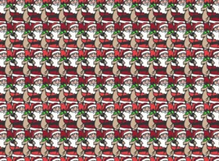 Only people with 20/20 vision & a high IQ can find the Bad Santa in this optical illusion in just 12 seconds