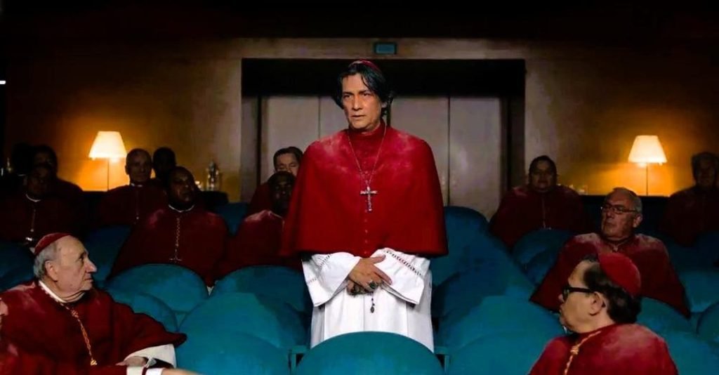 Originally written as Filipino in the novel source, Cardinal Benitez's nationality was switched to Mexican, played by Carlos Diehz, in the film adapta