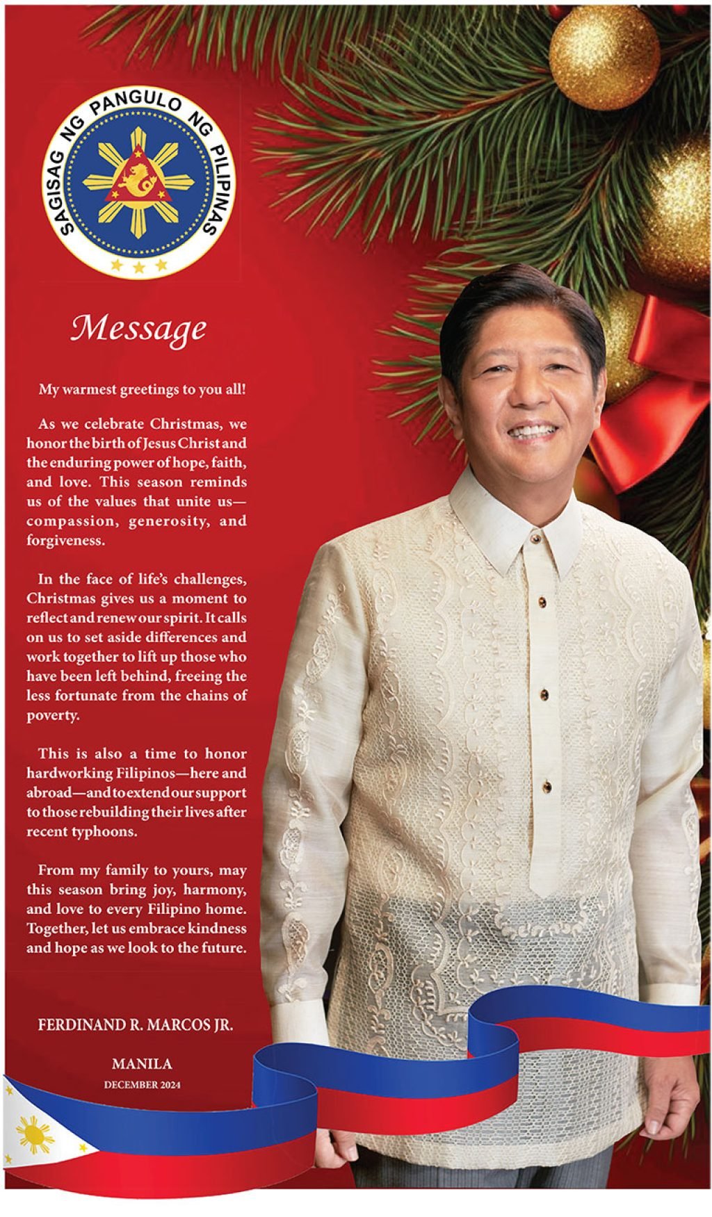 PBBM sends well wishes to every Filipino home