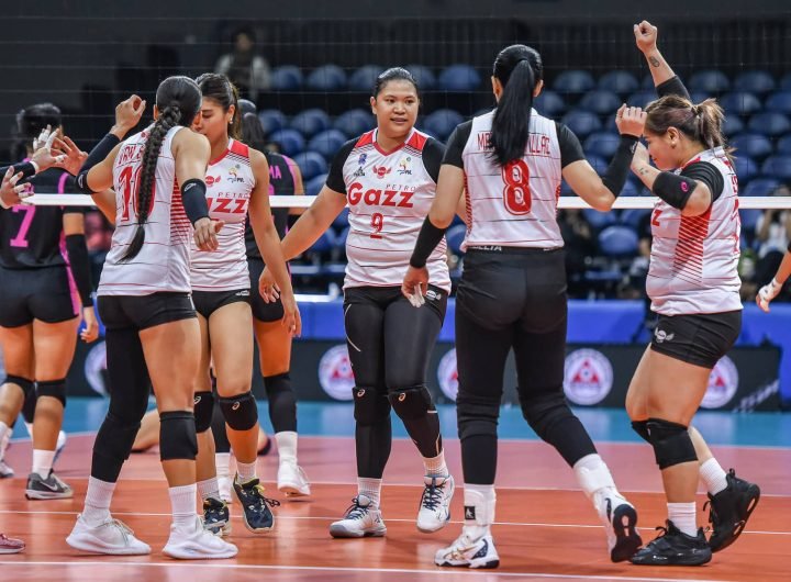 Petro Gazz Angels in a PVL All-Filipino Conference game against Akari Chargers.