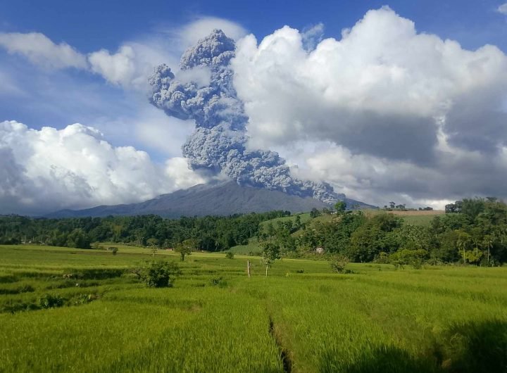 Photos of the explosive eruption at Kanlaon Volcano in Negros Island on Monday afternoon, December 9.  Moises Padilla MDRRMO