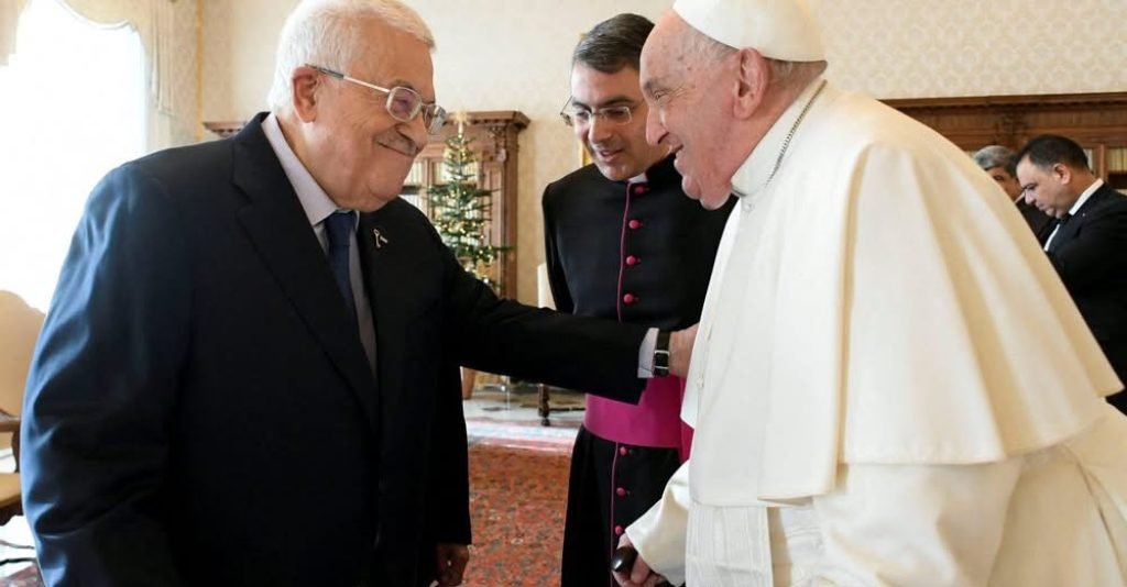 Pope Francis and Palestinian President Mahmoud Abbas held private talks for a half-hour, the Vatican says, but offers few other details about the meet