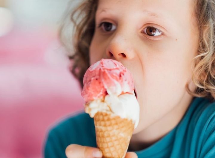 Child Eating Ice Cream Cone