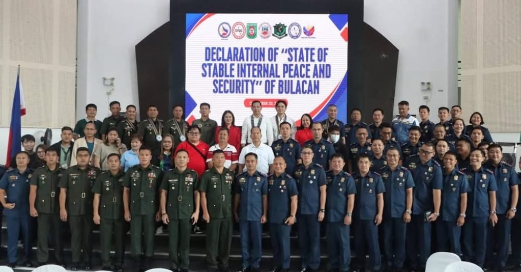 The Province of Bulacan has been declared as in the State of Stable Internal Peace and Security at the Hiyas ng Bulacan Convention Center on Friday, 2