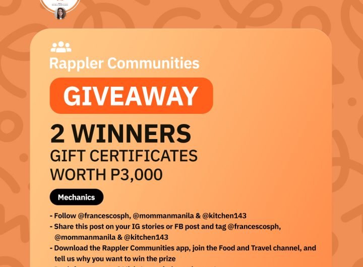 We're giving away 2 more gift certificates worth P3,000 exclusively on the Rappler Communities app!