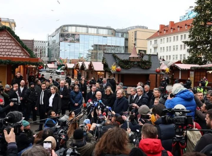 'What a terrible act it is to injure and kill so many people there with such brutality,' Chancellor Olaf Scholz says in Magdeburg