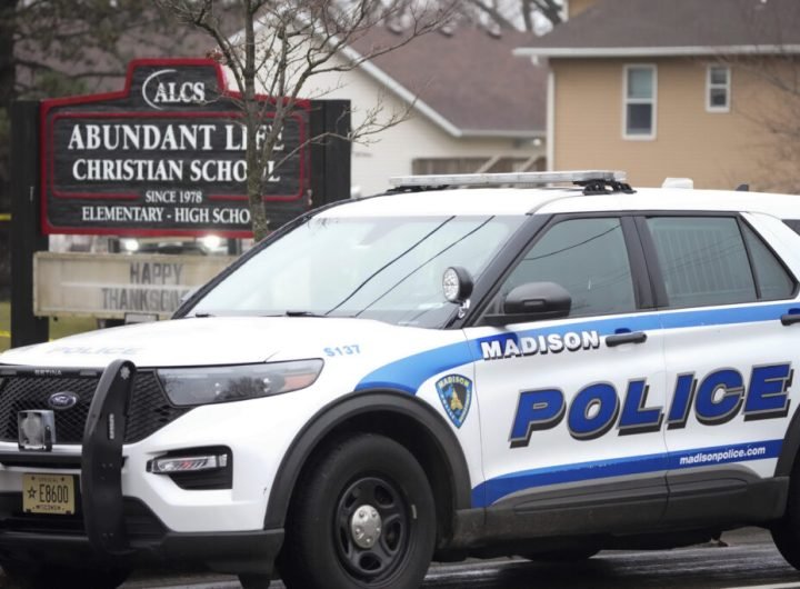 Wisconsin school shooting: Teacher, student killed. Emergency vehicles are parked outside the Abundant Life Christian School in Madison, Wis., where multiple injuries were reported following a shooting, Monday, Dec. 16, 2024. (AP Photo/Morry Gash)