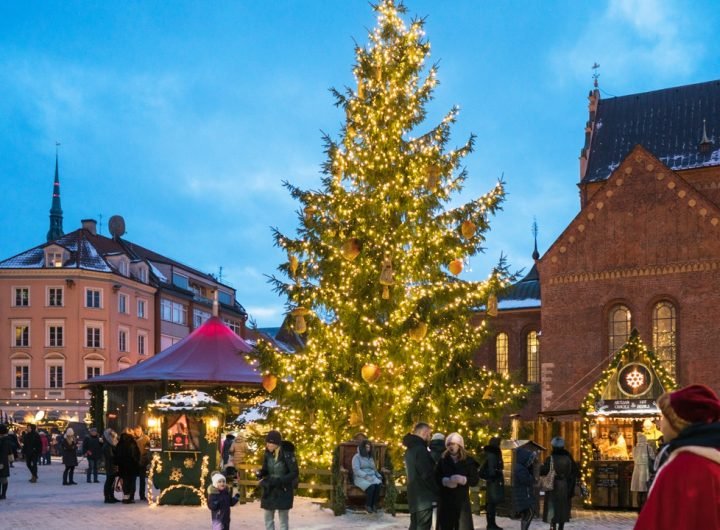 Written records show the first Christmas tree to have emerged from Latvia, though Estonia claims to hold the record