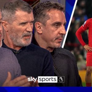 Jamie Carragher, Daniel Sturridge, Roy Keane, and Gary Neville discuss Trent Alexander-Arnold currently contract status at Liverpool and if he should stay or leave for Real Madrid.